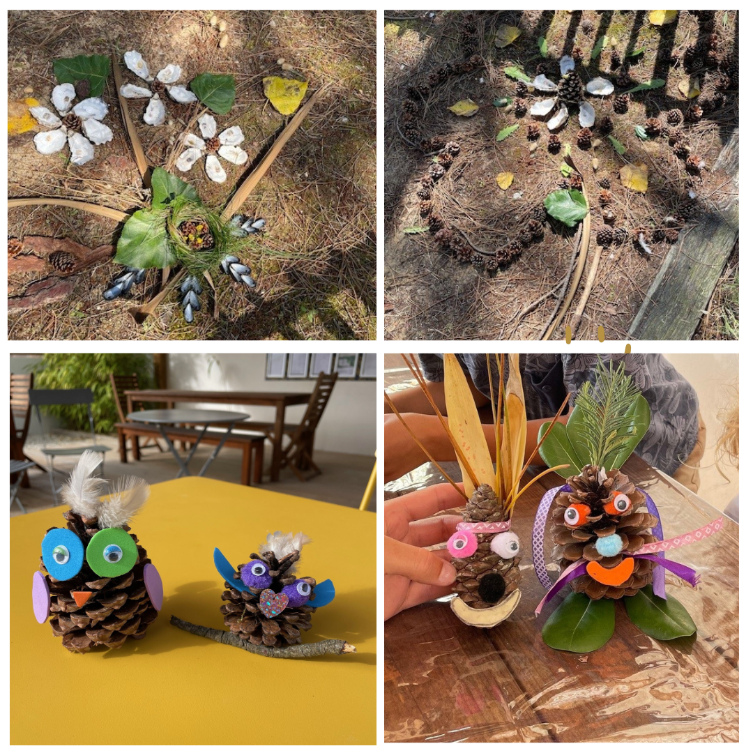 atelier créatif au camping la conge et land art