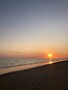 coucher de soleil sur la plage près du camping la conge