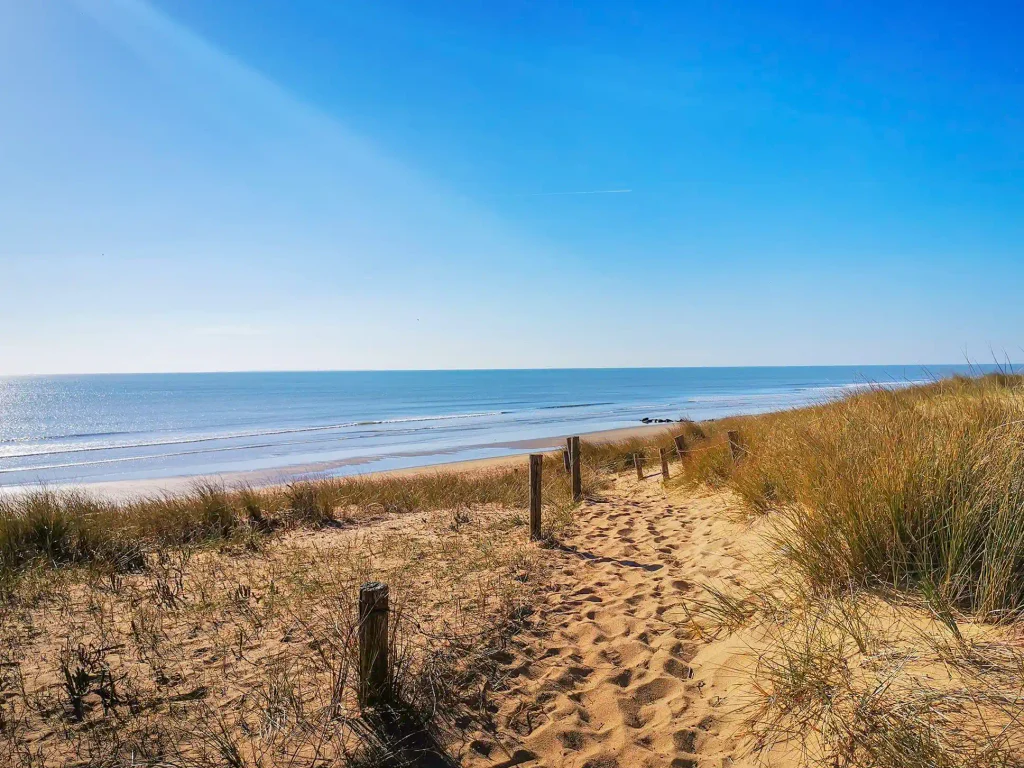 sentier qui mène à la plage avec les oyats